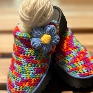 Custom Colorful Crochet  Shoes clogs…